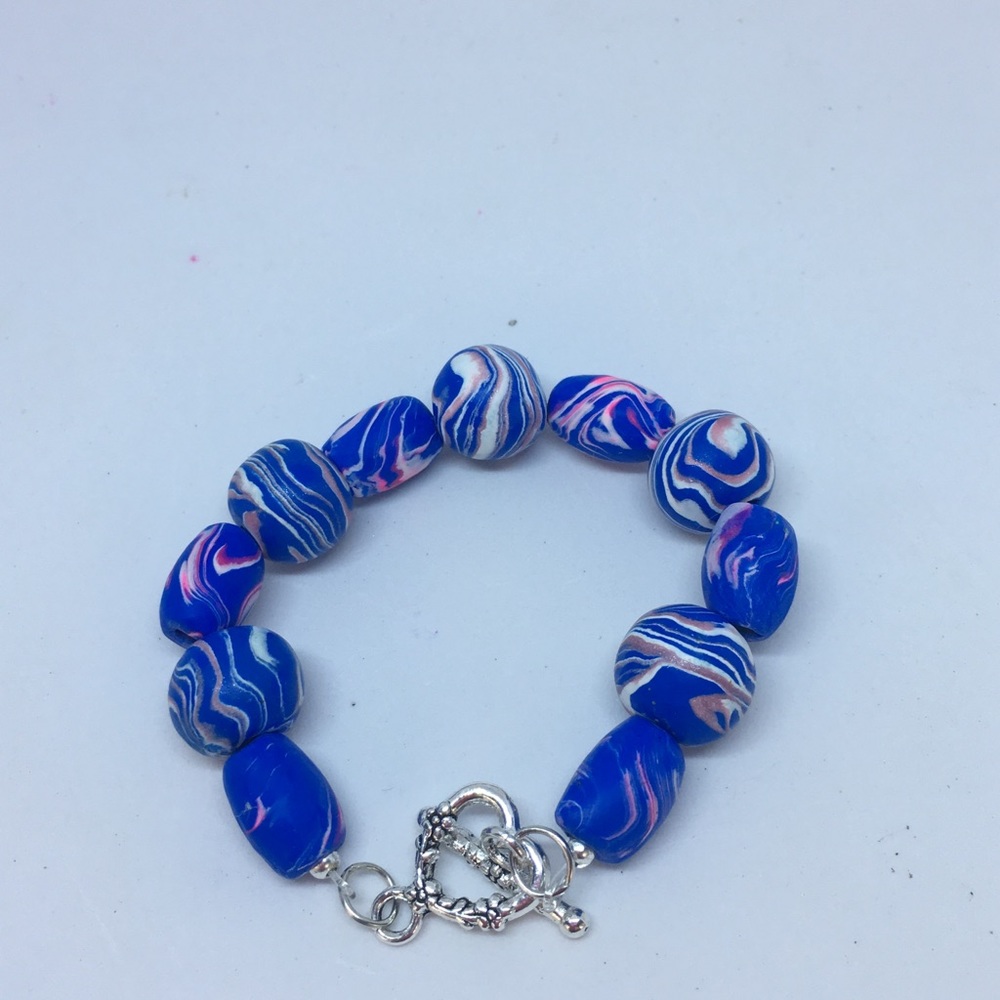 Unique Handmade Polymer Clay Bracelet - Picture 2 of 5
